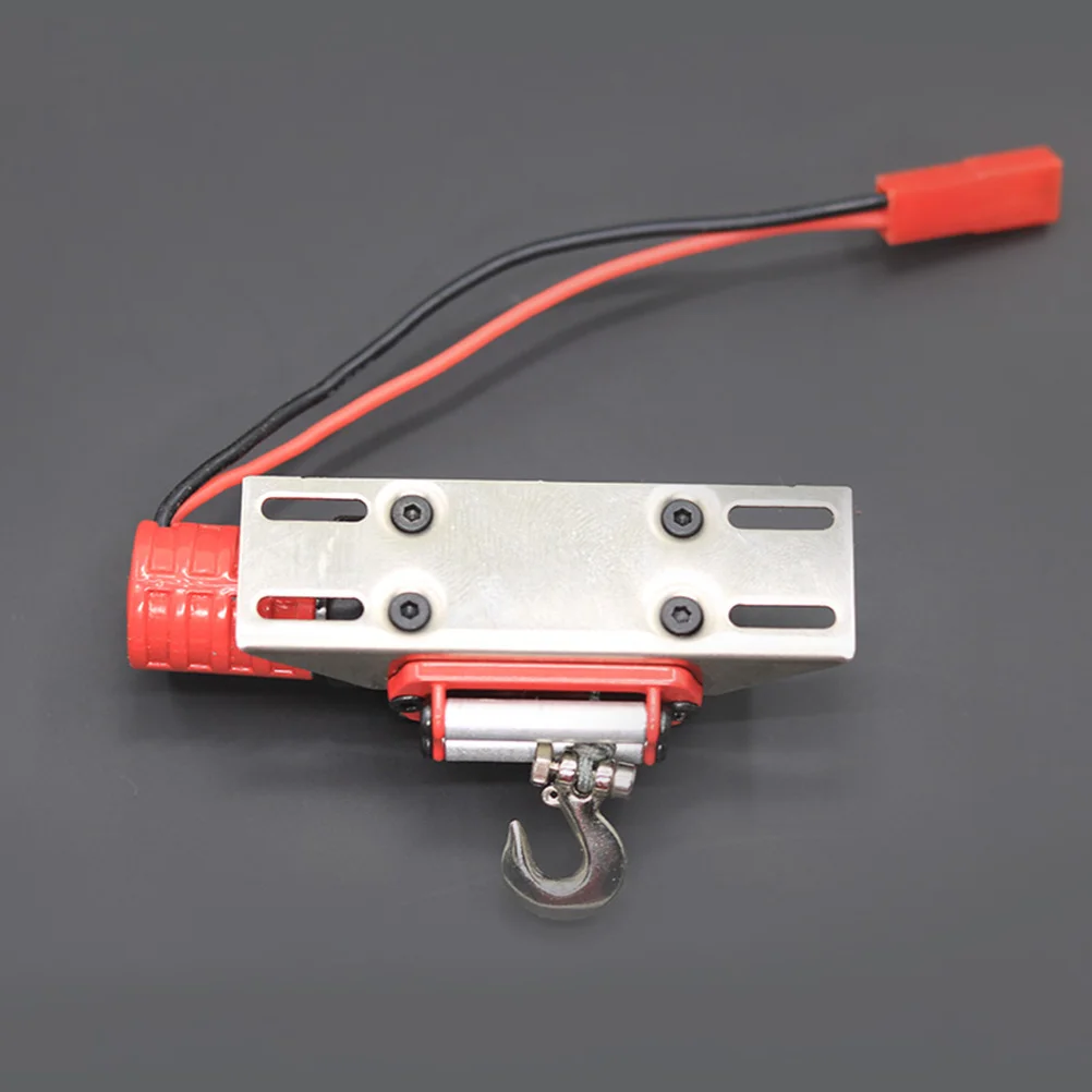 

Durable Metal Electric Winch Traction for 1 10 Rc Crawler Car Accessories Red Black High Simulation Front Rear Bar Installation