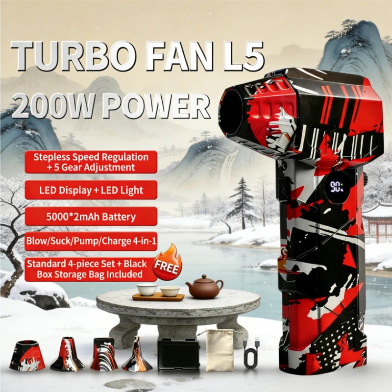 

L5Ultra воздуходувка 155000 об/мин турбоструйный вентилятор сверхмощный компьютерный инструмент для очистки пыли Type-C перезаряжаемая портативная ручная сушилка