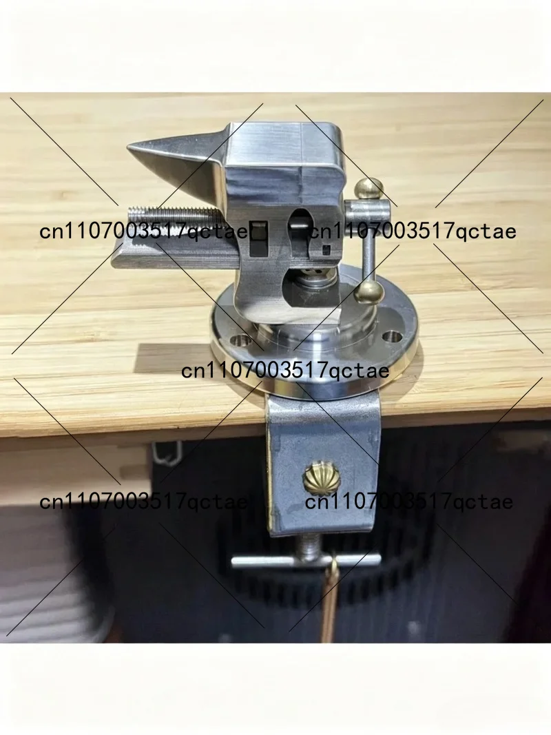 304 Stainless Steel Mini Vise with Anvil Table, Adjustable Desktop Clamp for Watch Repair, Jewelry & DIY Base