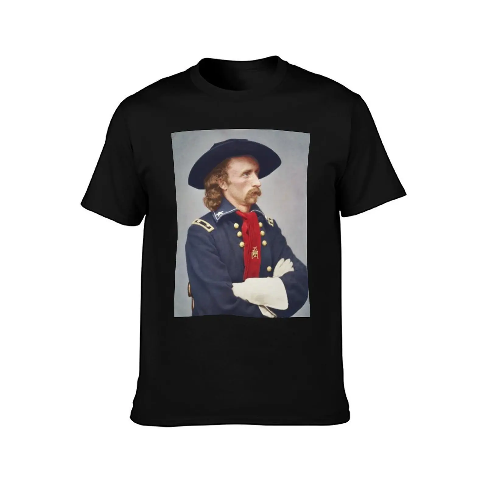 General Custer T-Shirt Basic Plain Short Sleeve Crew Neck Tee T-Shirt
