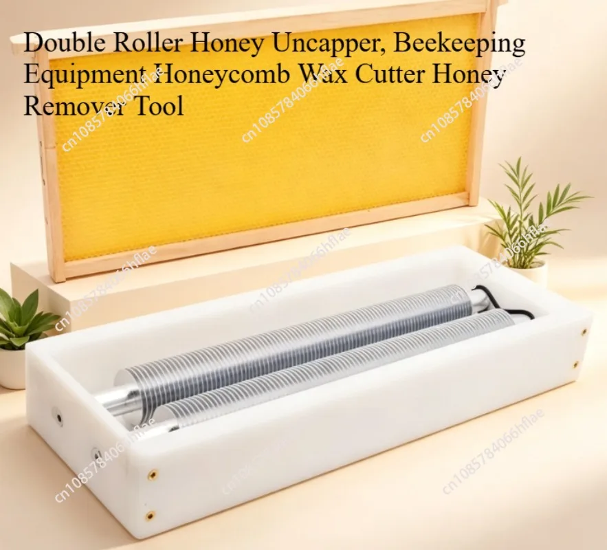 Double Roller Honey Uncapper, Beekeeping Equipment Honeycomb Wax Cutter Honey Remover Tool