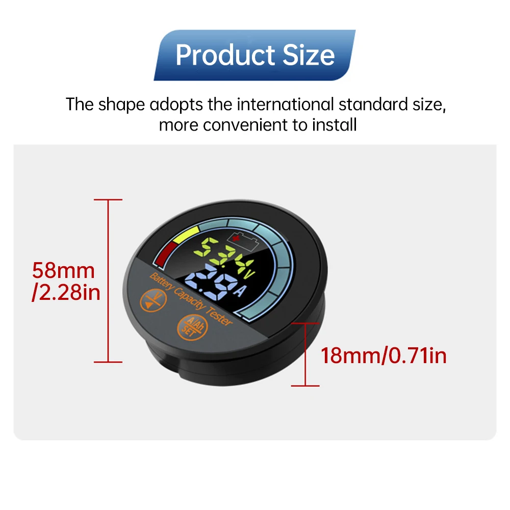 Battery Capacity Tester Coulomb Meter DC8-100V LED Digital Voltmeter Current Voltage Meter Panel with 100A 300A Sampler