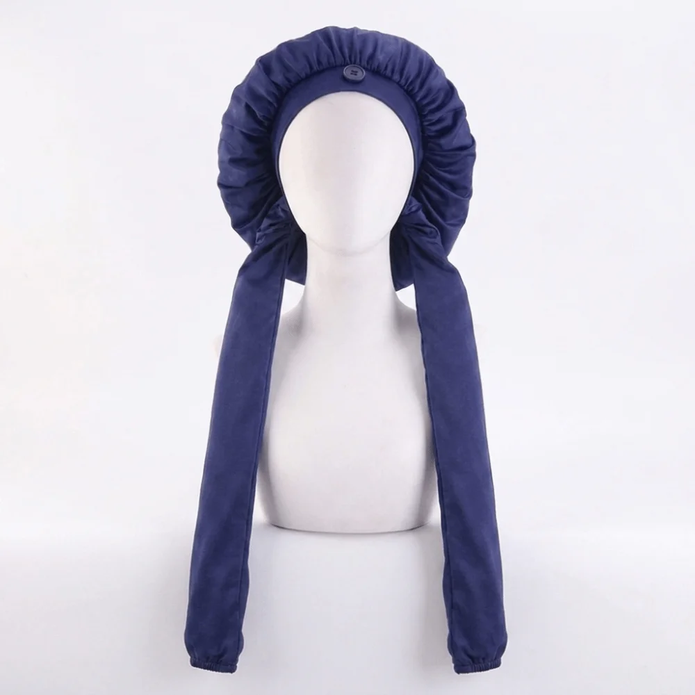 Silky Satin Satin Long Dreadlock Sleep Bonnet Adjustable Long Tail Drawstring Sleep Hair Cap Lightweight Bathing Hat Night Cap