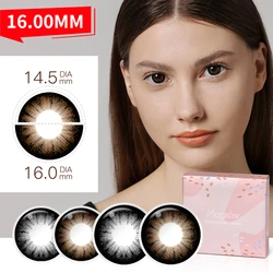 Lenti a contatto colorate per occhi grandi da 16.0mm lenti a contatto di colore nero Supersize per occhi bellezza cosmetica colore marrone 2 lenti per PC annuali