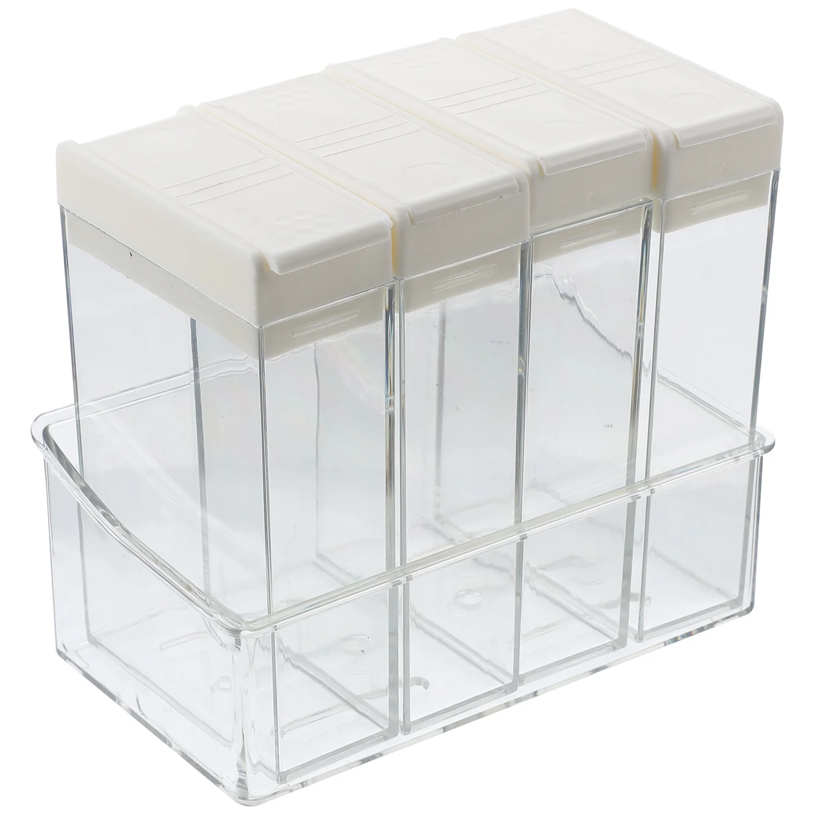 

1Set Multi-Compartment Kitchen Spice Organizer Transparent Plastic Seasoning Storage Box Leakproof Condiment Holder for Travel