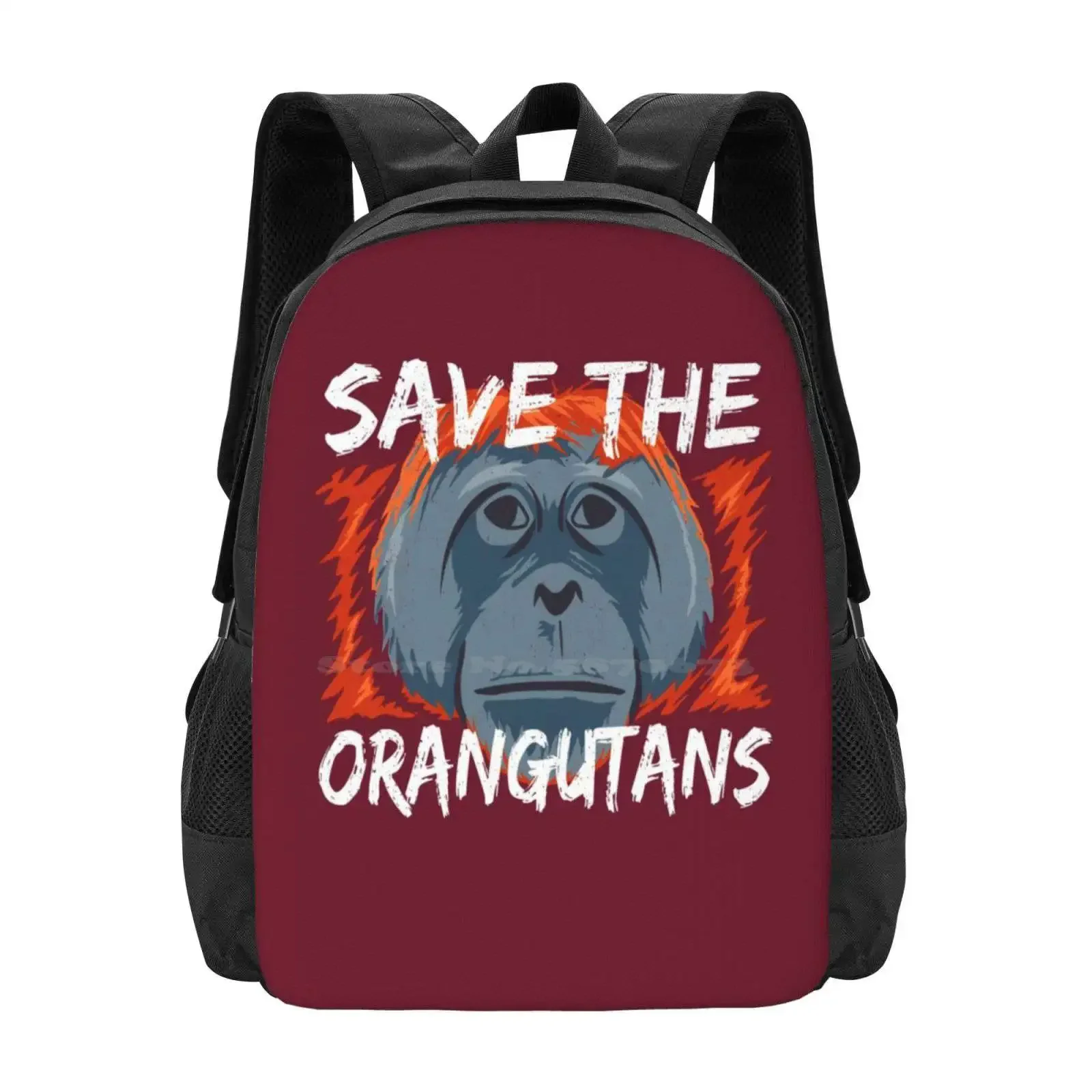 

Save The Orangutans-Orangutan Conservation Pattern Design Bagpack School Bags Primate Save Orangutans Save The Orangutan Save