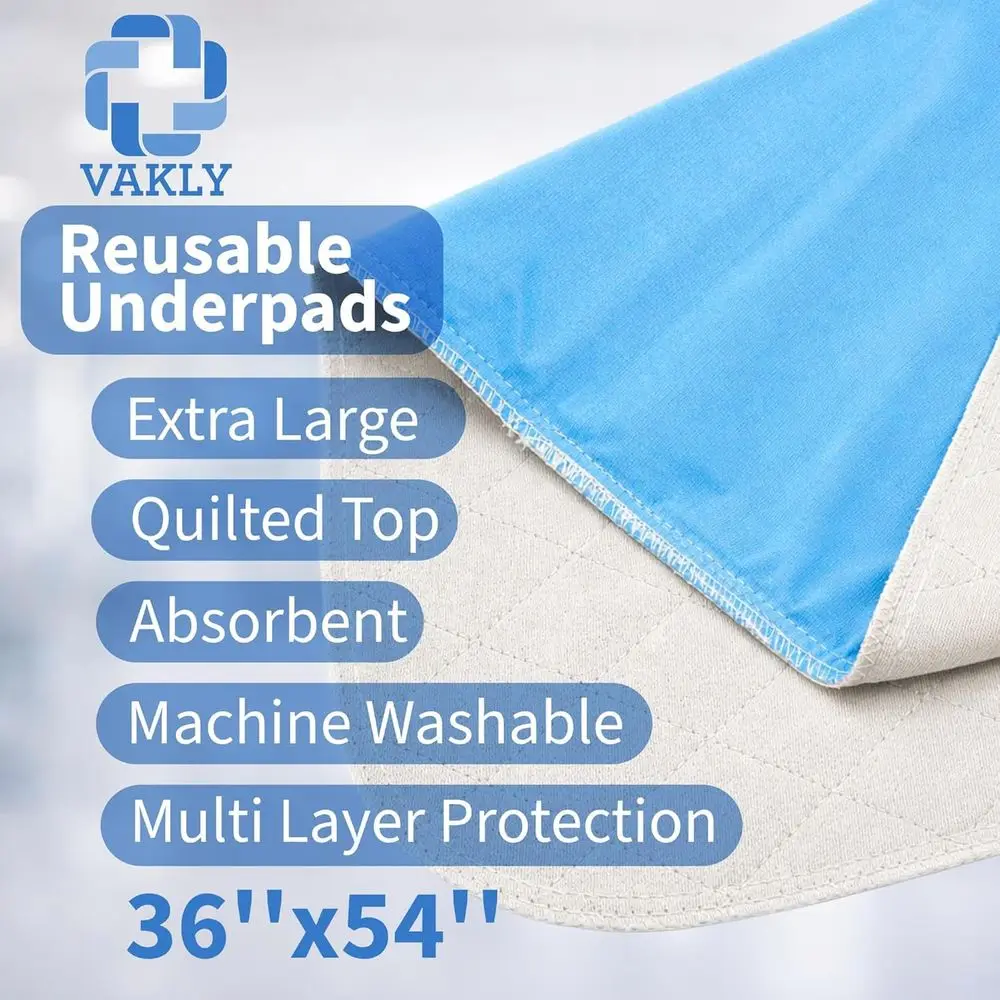 

20 Pack Washable Underpads 36x54in Reusable Waterproof Incontinence Bed Pads with 4-Layer Protection Heavy Absorbent Mattress Co