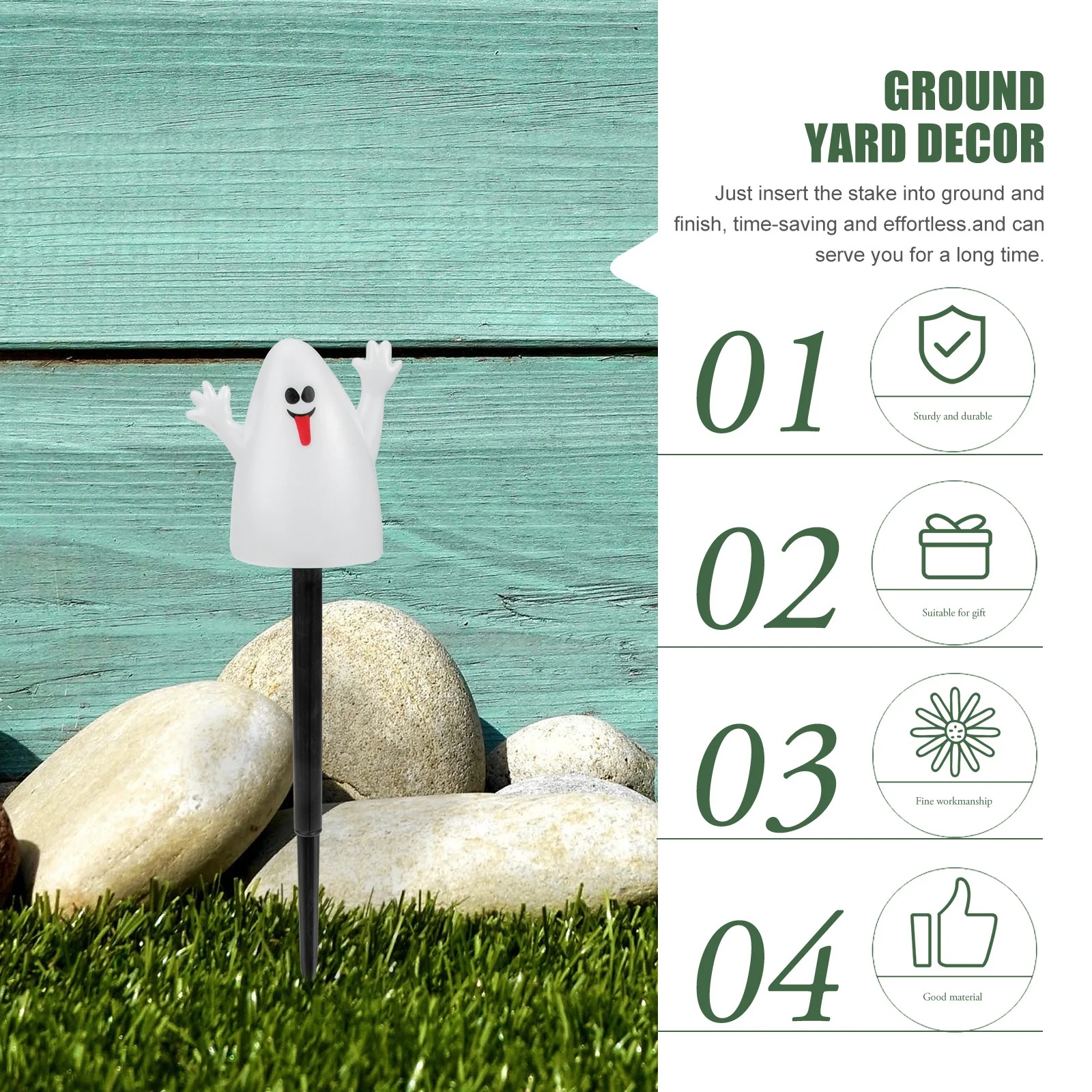 

5 шт., призрачные колья для Хэллоуина, скульптура для двора, реквизит для газона, товары для Хэллоуина, реквизит для газона, садовые принадлежности