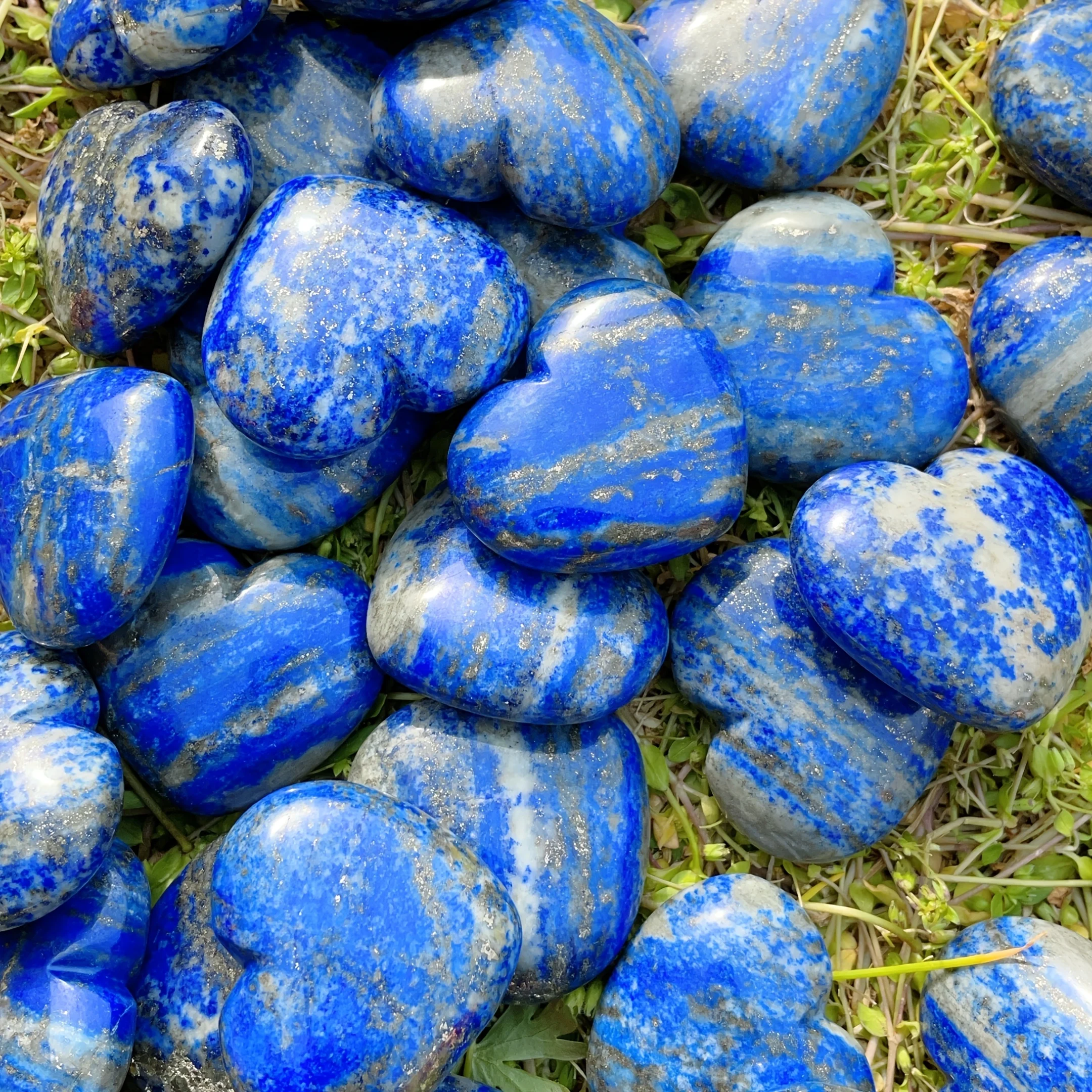 1pc Handcrafted Lapis Lazuli Heart-Shaped Natural Stone, Polished Crystal Home Office Bedroom Decor, Crystal Mineral Gift