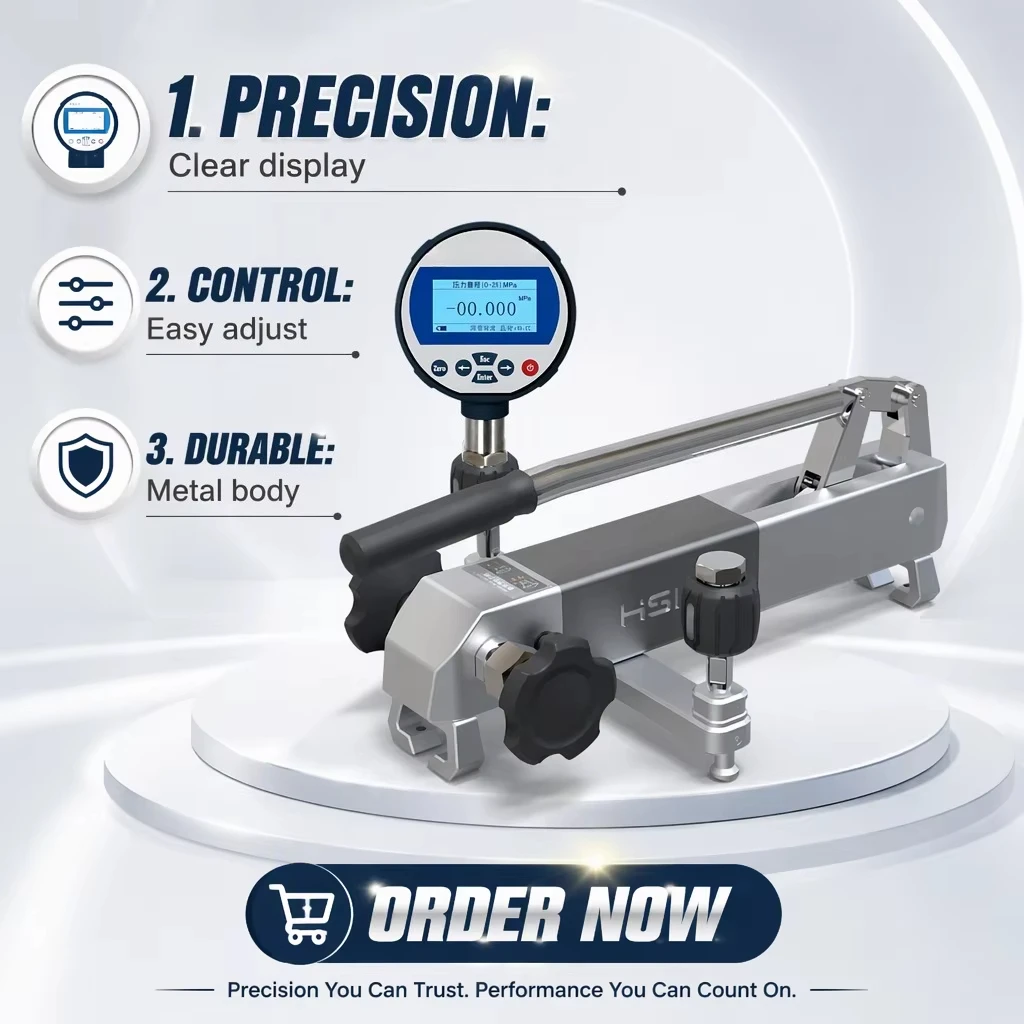 OEM 160bar Air Vacuum Ultra High Pressure Calibration Pump Portable High Stability Pneumatic Pressure Gauge