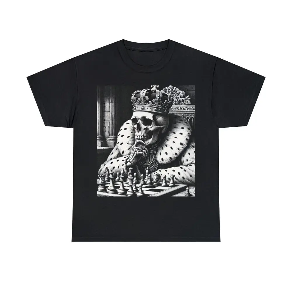 Chess Board Skull King Chess Lover Art Retro Vintage Style Anime Graphic T-shirts For Men Clothing Women Short Sleeve Tees