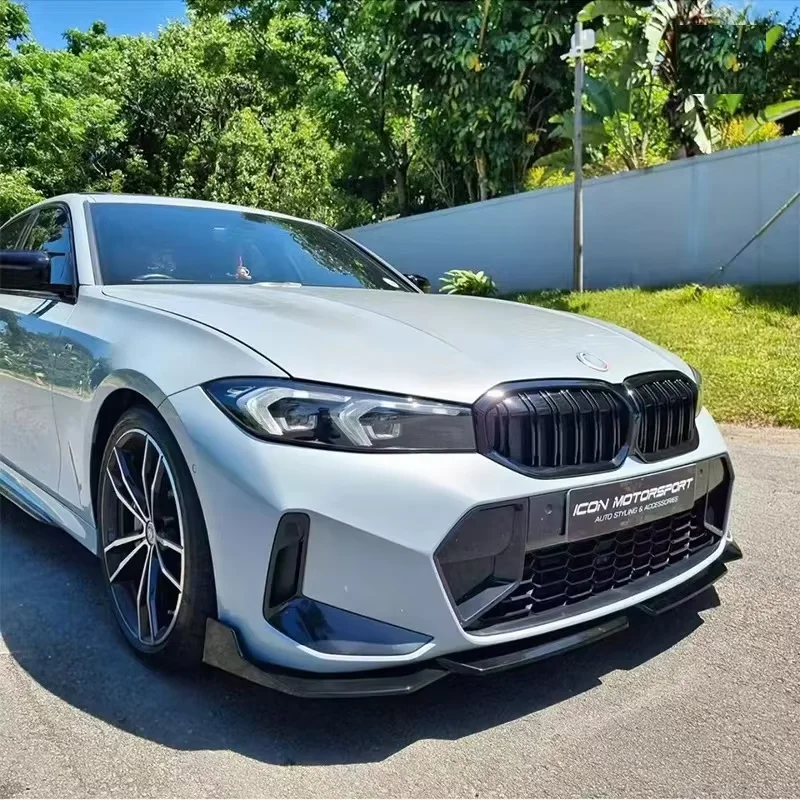 Car Front Bumper Splitter Lip Spoiler body kit Tuning For BMW 3 Series 2022-2024 G20 G21 M-Sport 320i 325i 330i 320d M340i LCI
