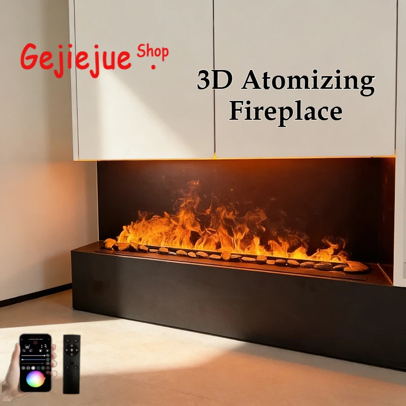 

Smart Wi-Fi Water Vapor Fireplace Voice Control камин Steam Electric Fireplace with App & Timer Realistic 3D Flame & Mist