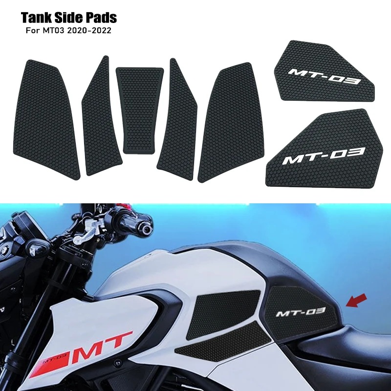 

Motorcycle Sticker Anti slip Fuel Tank Pad Side Gas Knee Grip Tank Pads Protector Stickers For Yamaha MT 03 MT-03 2020 2021 2022