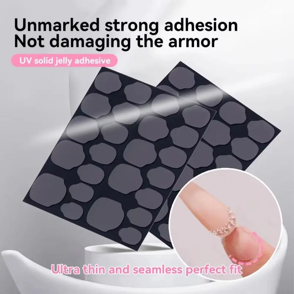 

10Sheets/Set Transparent UV Nail Jelly Glue Double Sided Strong Adhesion Nail Tips Adhesive Gel Waterproof False Nail Glue