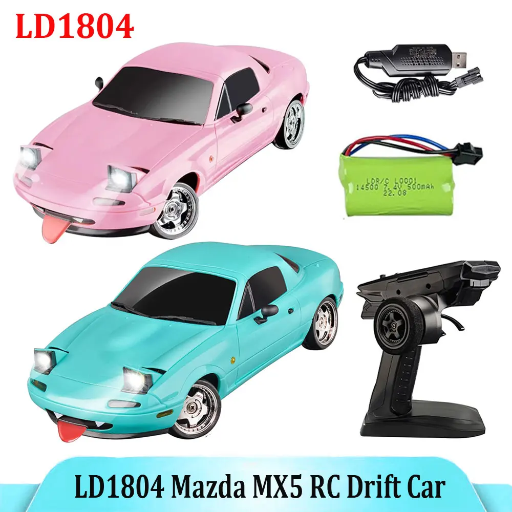 

LDRC 1/18 RC Drift Car LD1804 Mazda MX5 2,4 ГГц с ESP Gyro LED Lights Полномасштабные радиоуправляемые игрушечные гоночные машинки для детей Игрушечный подарок