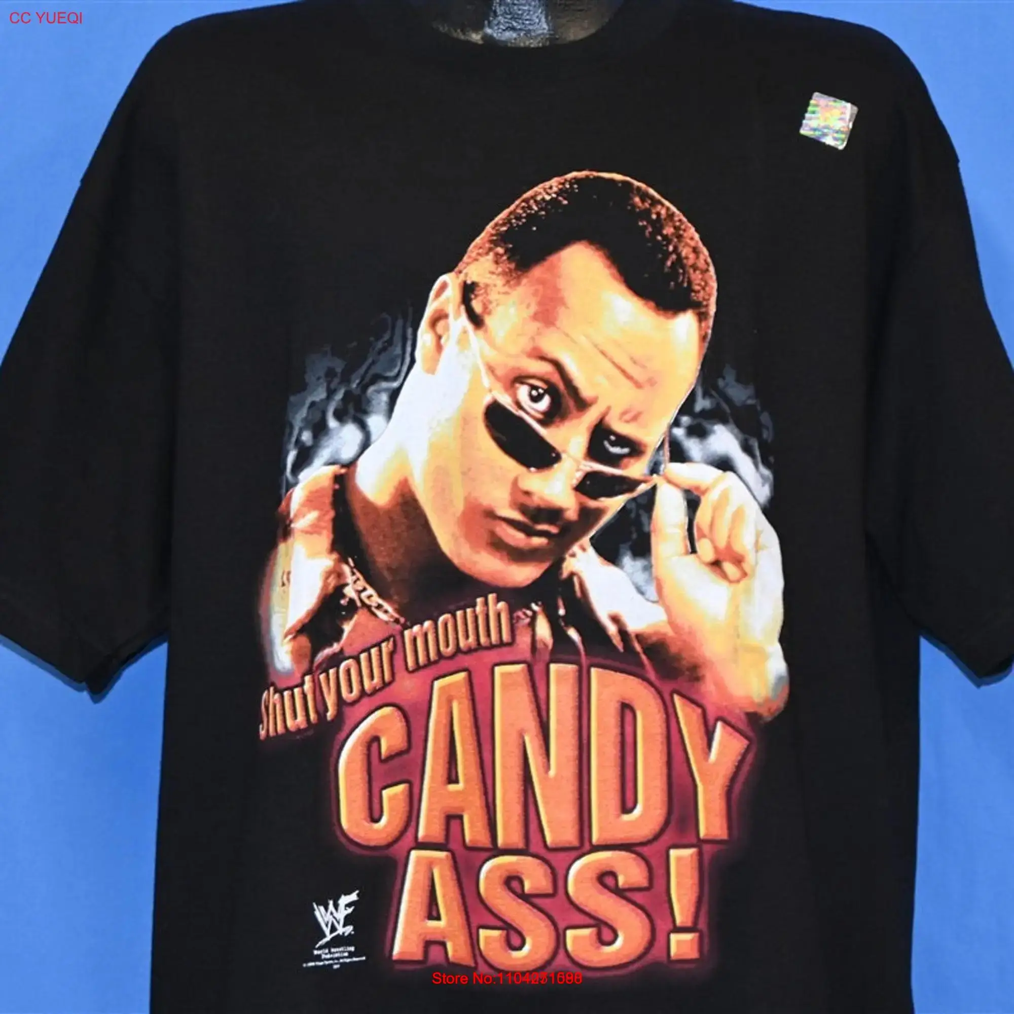 90s Dwayne The Rock Johnson WWF Shut Your Mouth Wrestling Deadstock t shirt Extra Large long or short sleeves