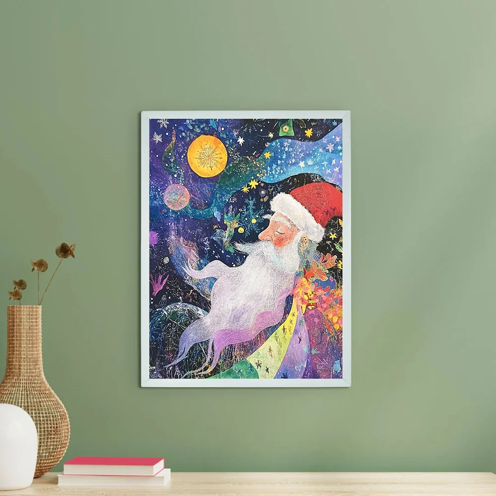 غريب الأطوار سانتا كلوز قماش الفن احتفالي عطلة جدار ديكور سحري عيد الميلاد صورة هدية فريدة ديكور المنزل #6