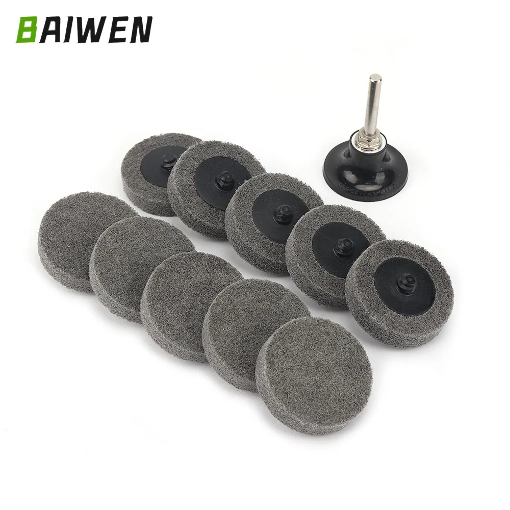 

11 шт. 2-дюймовый полировальный круг из нейлонового волокна, шлифовальная головка для дрели, электроинструмент, заточка головки, аксессуары для полировальных кругов