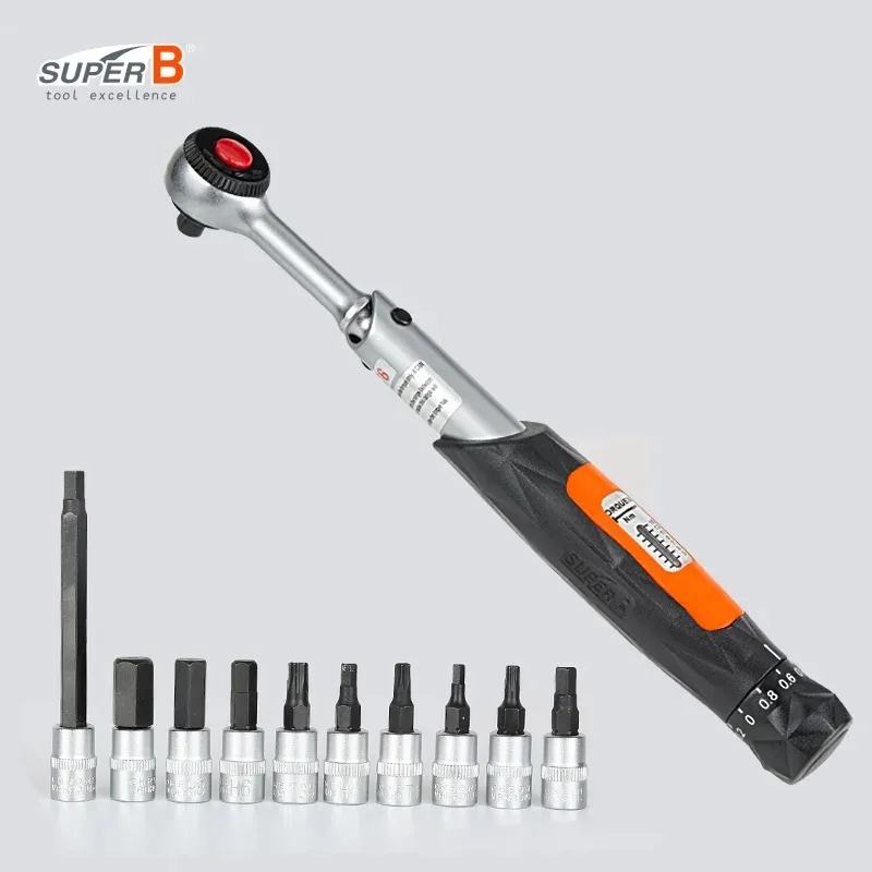 Super B TB-TW25 High-precision MTB Ratchet Tool Road Bike Repairing Torque Wrench Set Bicycle Pre-set Torque Tool Repair Kit