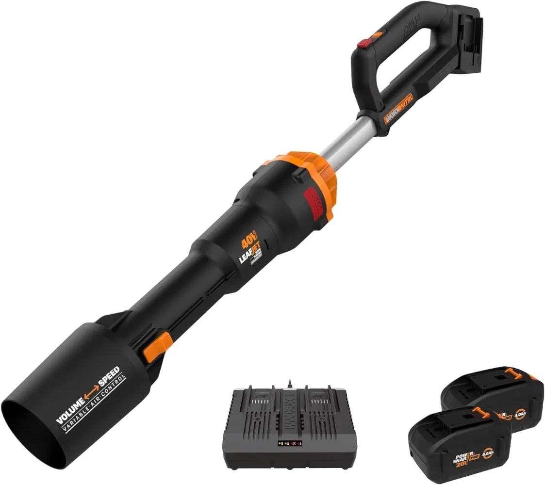 

Worx Nitro 40V LEAFJET WG585 Leaf Blower Cordless with Battery & Charger, PowerShare, Blowers for Lawn Care Up to