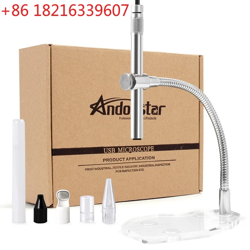 YAO Andonstar Digital Microscope 1-500X Times 2MP 8 LED Endoscope Video Camera PCB Soldering PC Magnifier Metal Hose USB Microsc