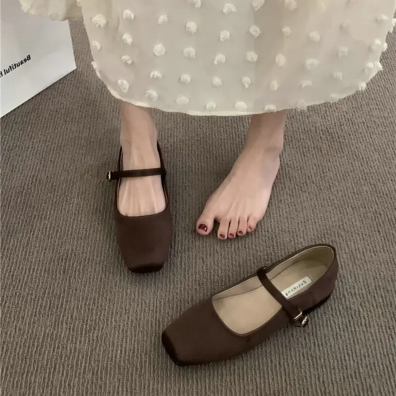 여성용 플랫 슈즈, 빈티지 메리 제인 슈즈, 빅 사이즈 42 43 44 여성용 로퍼, 2025 용수철 가을 신상 용수철