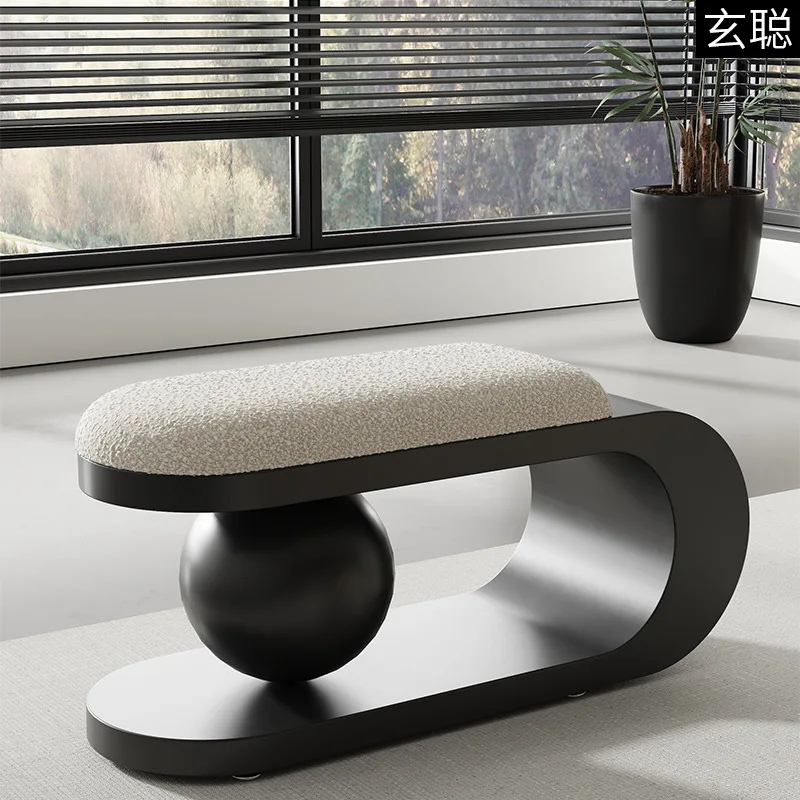 Banc à chaussures nordique pour salon, banc de luxe léger pour chambre à coucher, tabouret de chevet au design simple