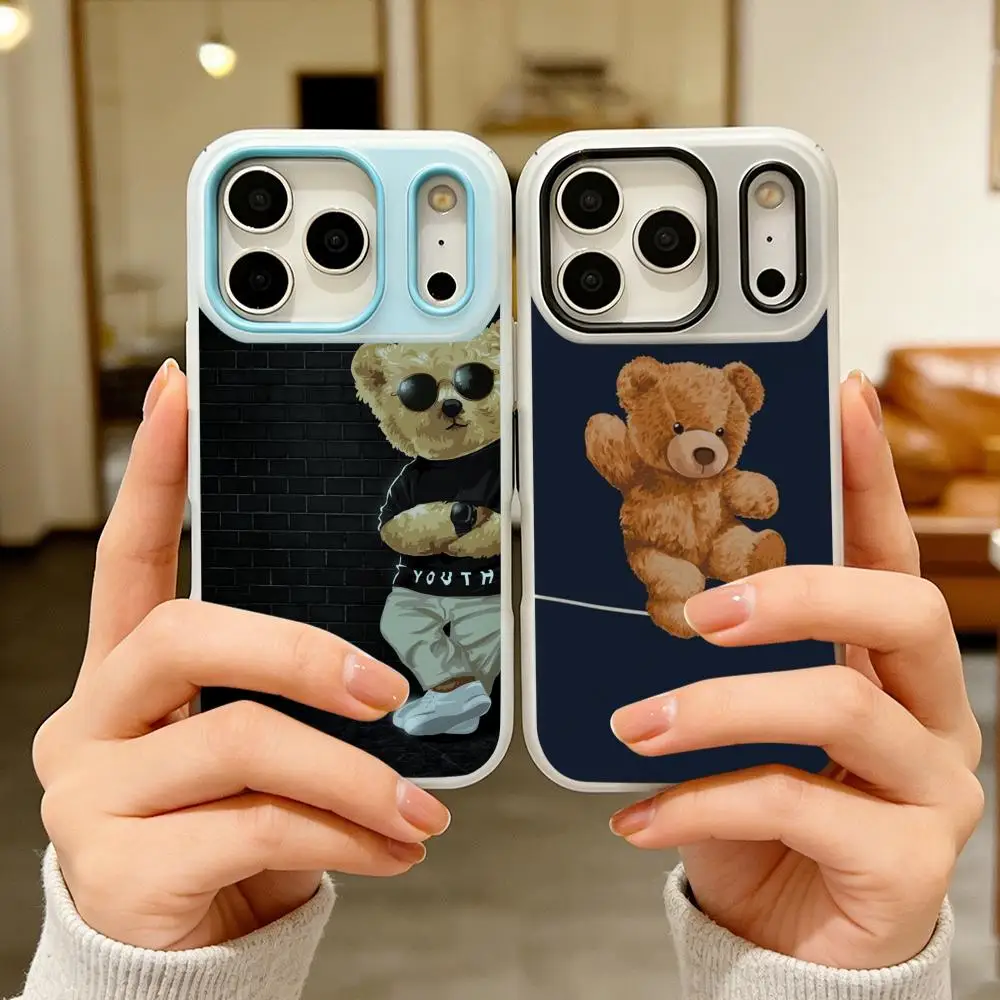 

Character T-Ted B-Bear Phone Case Colorful 2‑in‑1 Jelly Matte Clear Full Protection Case For iPhone 11‑17 Series