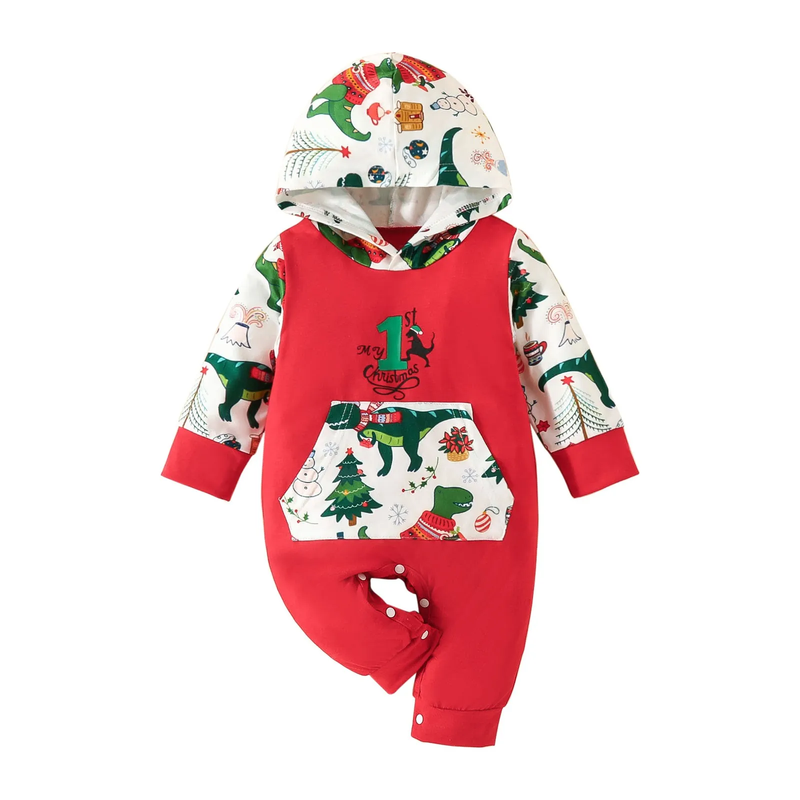 Newborn Baby Girls Boys Christmas Outfits Long Sleeve Romper Bodysuit Xmas Baby Take Home Outfits Smocked Baby Girl Clothes