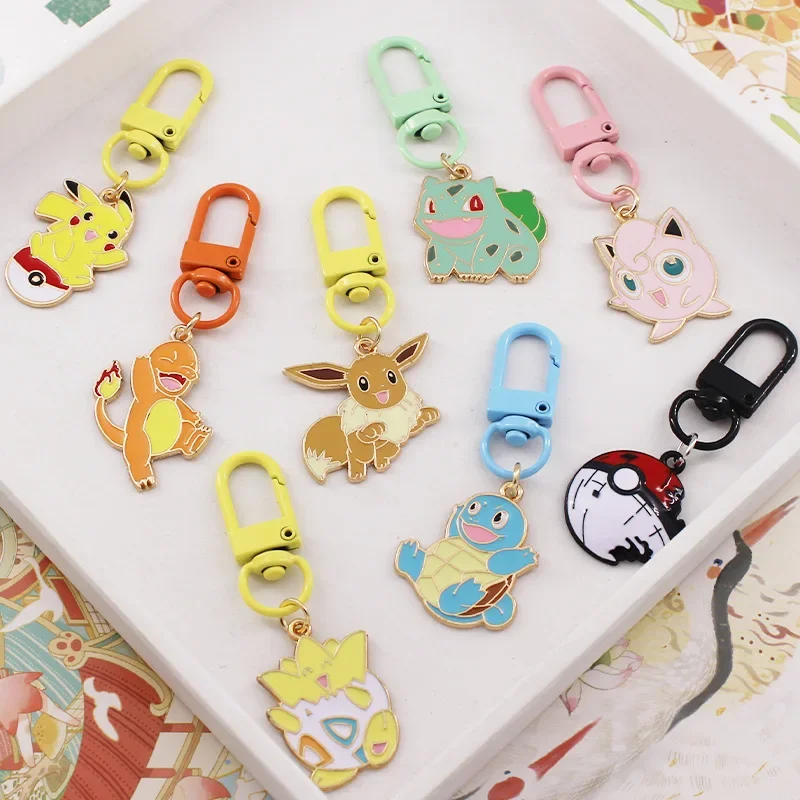 

Pokemon Keychain Squirtle Bulbasaur Pikachu Cartoon Key Chain Pendant Alloy Pokémon Keyring Bag Pendant Accessorie Birthday Gift