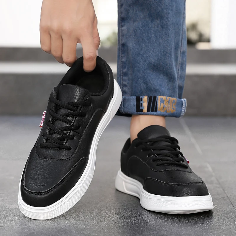 Leather Men Shoes Sneakers Trend Casual Breathable Leisure Male Sneakers Non-Slip Footwear Vulcanized Shoes Tenis Masculino