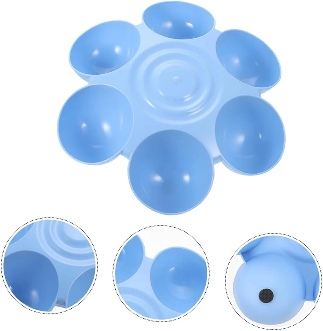 Flower-Shaped Multi-Compartment Pet Feeding Bowl for Cat Dogs Small Pets Six Separate for Simultaneous Feeding for Multiple Pets