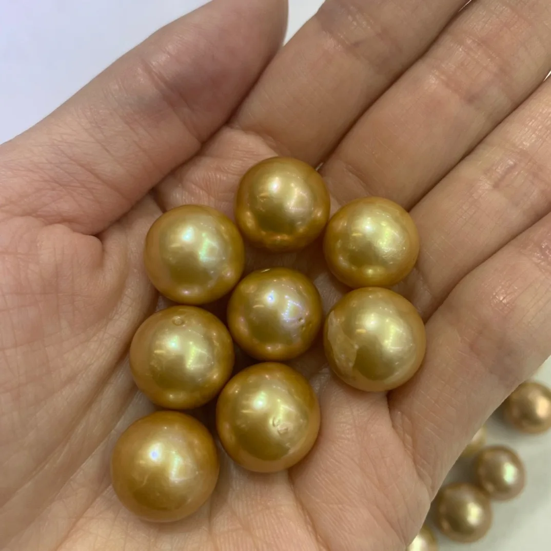 1pc Great Quality 12-13mm 13-14mm Round South Sea Real Loose Pearl Full Drilled Rare Can Be Made into Pendant Ring Free Shipping