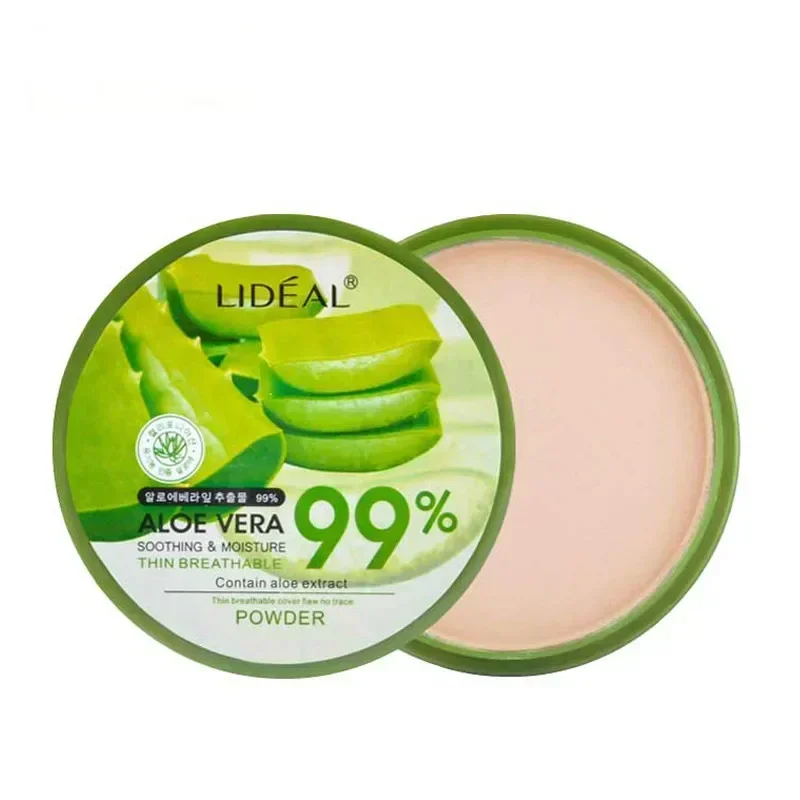 Natural Aloe Vera Moisturizing Smooth Foundation Pressed Powder Makeup Concealer Pores Cover Face Whitening Brighten