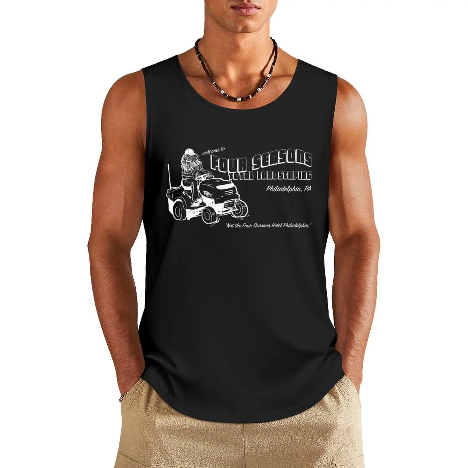 

Four Seasons Total Landscaping Gritty white Tank Top t-shirts for Men's gym man sexycostume