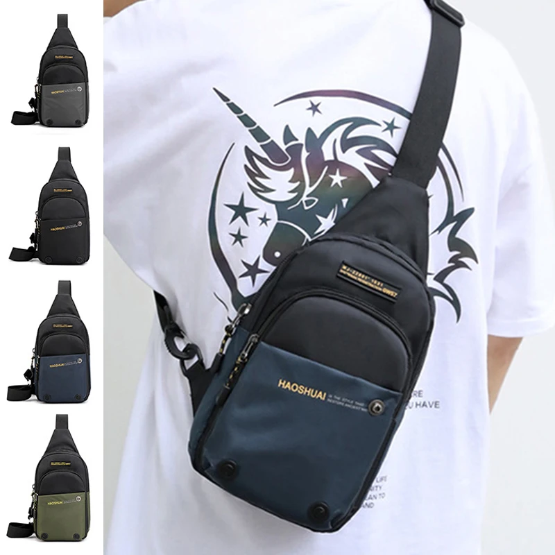 

Men Cross Body Shoulder Sling Chest Bag Pack Mini BackpackTravel Fashion Waterproof Nylon Male Rucksack Side Messenger Bags