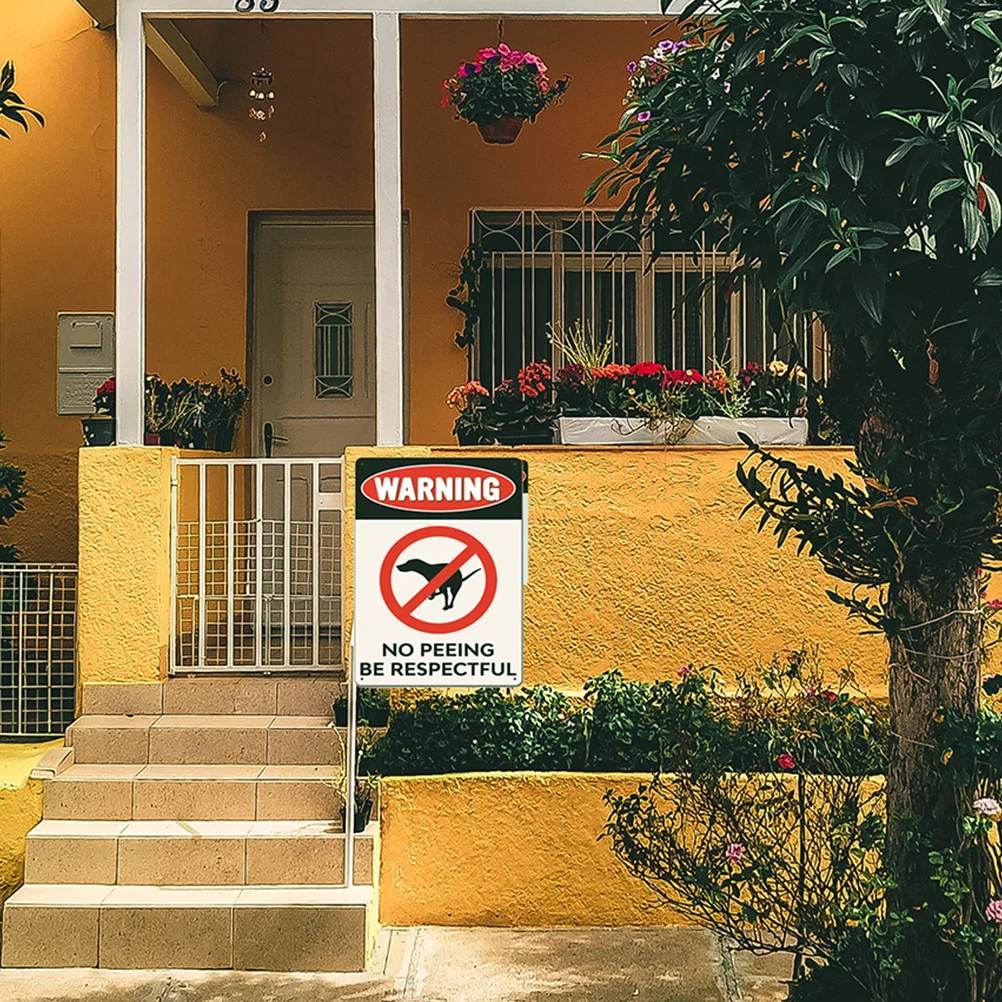 

3Pcs Pet Dog Warning Sign Iron No Peeing Be Respectful Vintage Yard Lawn Decor Warning Sign Iron Painting Lawn Decor