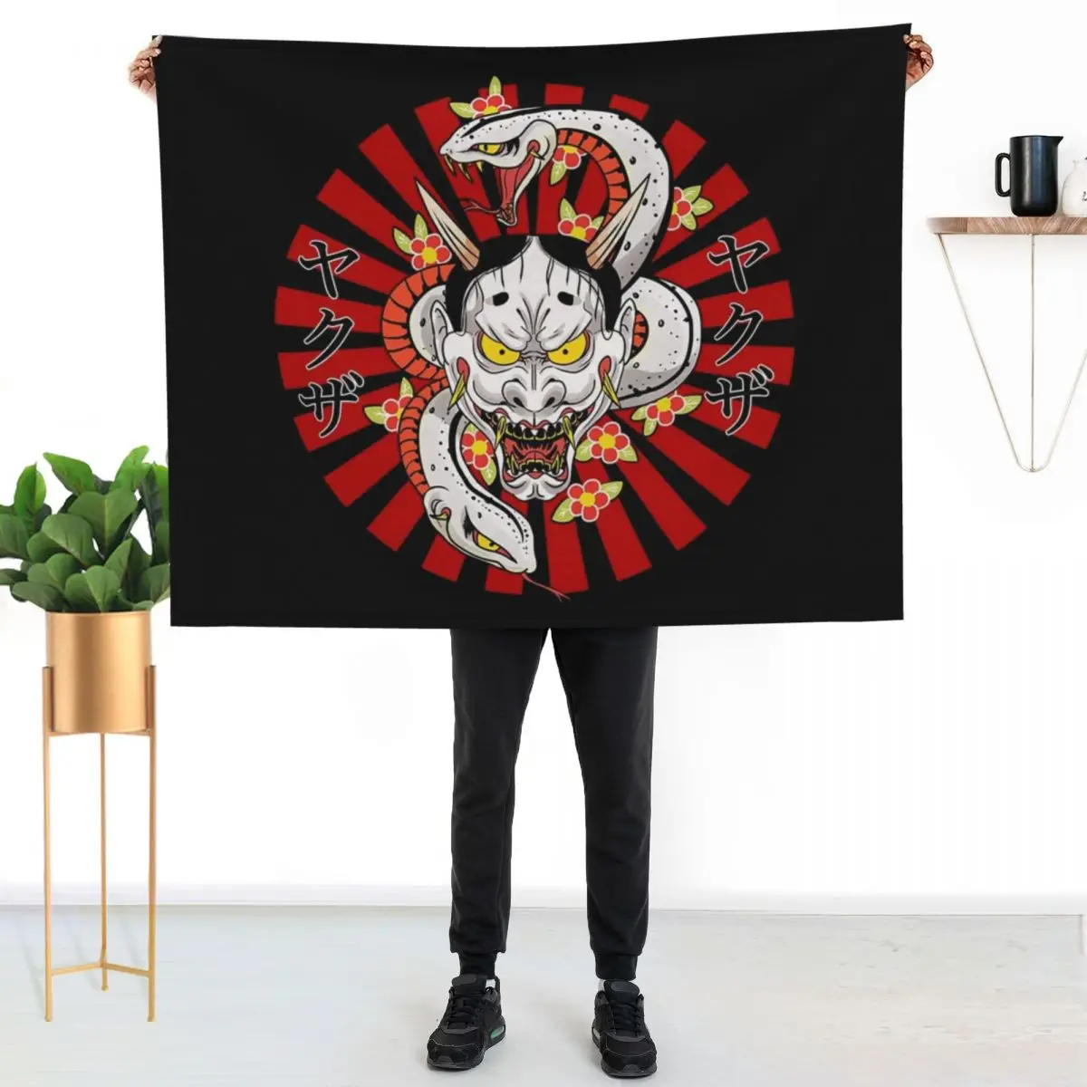 Snake Yakuza Mask Throw Blanket Soft Big Summer Beddings Sofa Quilt manga Extra Large Throw For Decorative Sofa Blankets