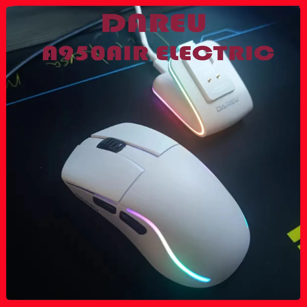 

Беспроводная мышь DAREU A950AIR Electric Engine Edition, трехрежимная, 3950, легкая, эргономичная, RGB, 8 кГц, возвратная игровая мышь для киберспорта