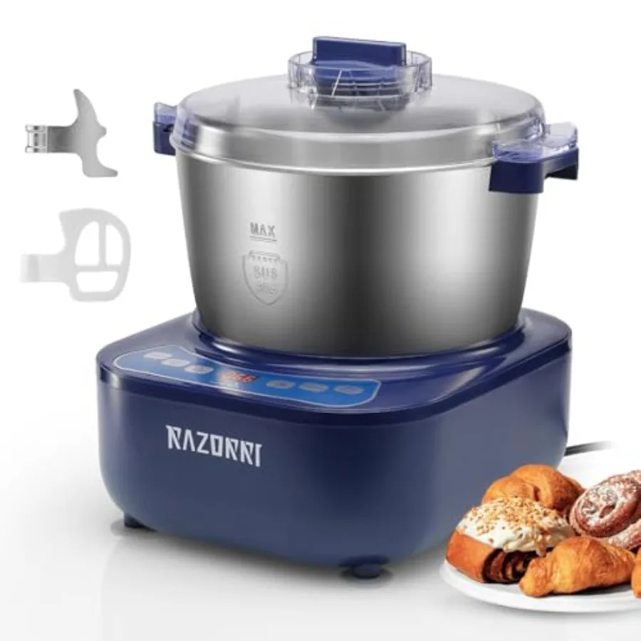 

Электрическая тестомесильная машина 5 л (4,5 кварты) для дома с функцией расстойки, микропроцессорным таймером, насадкой для начинки и элементами из нержавеющей стали