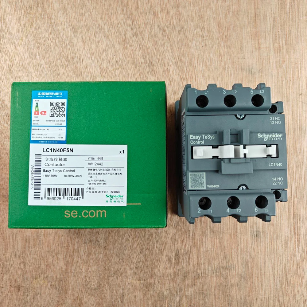 

Контактор LC1N40F5N, Easy TeSys Control, LC1N, 3P(3NO), AC-3, 440В, 40А, катушка 110В AC, 50Гц