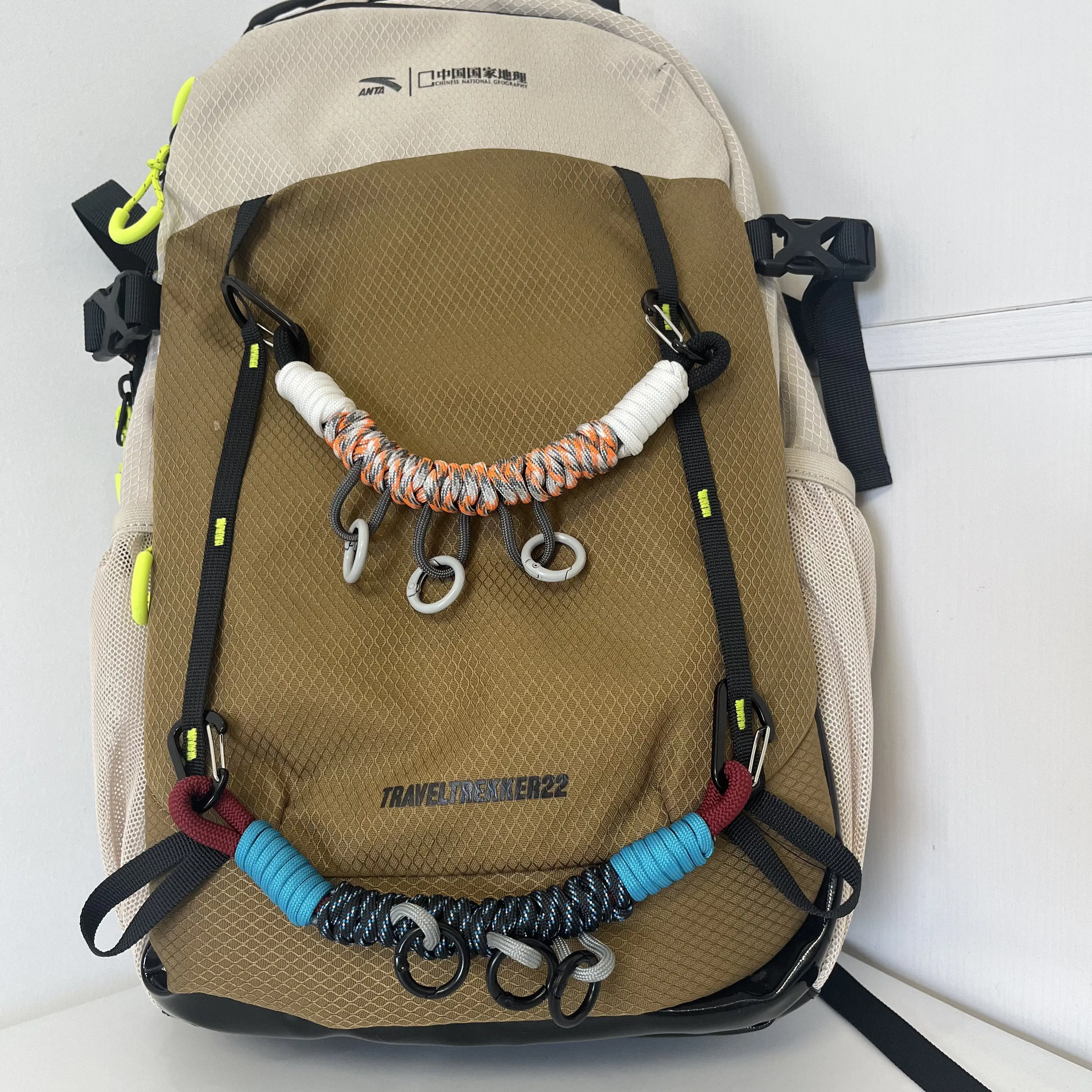 Outdoor Tactical DIY Modification Hand-woven Paracord Backpack Hanging Rope Multifunction Bag Strap Lanyard Accessories
