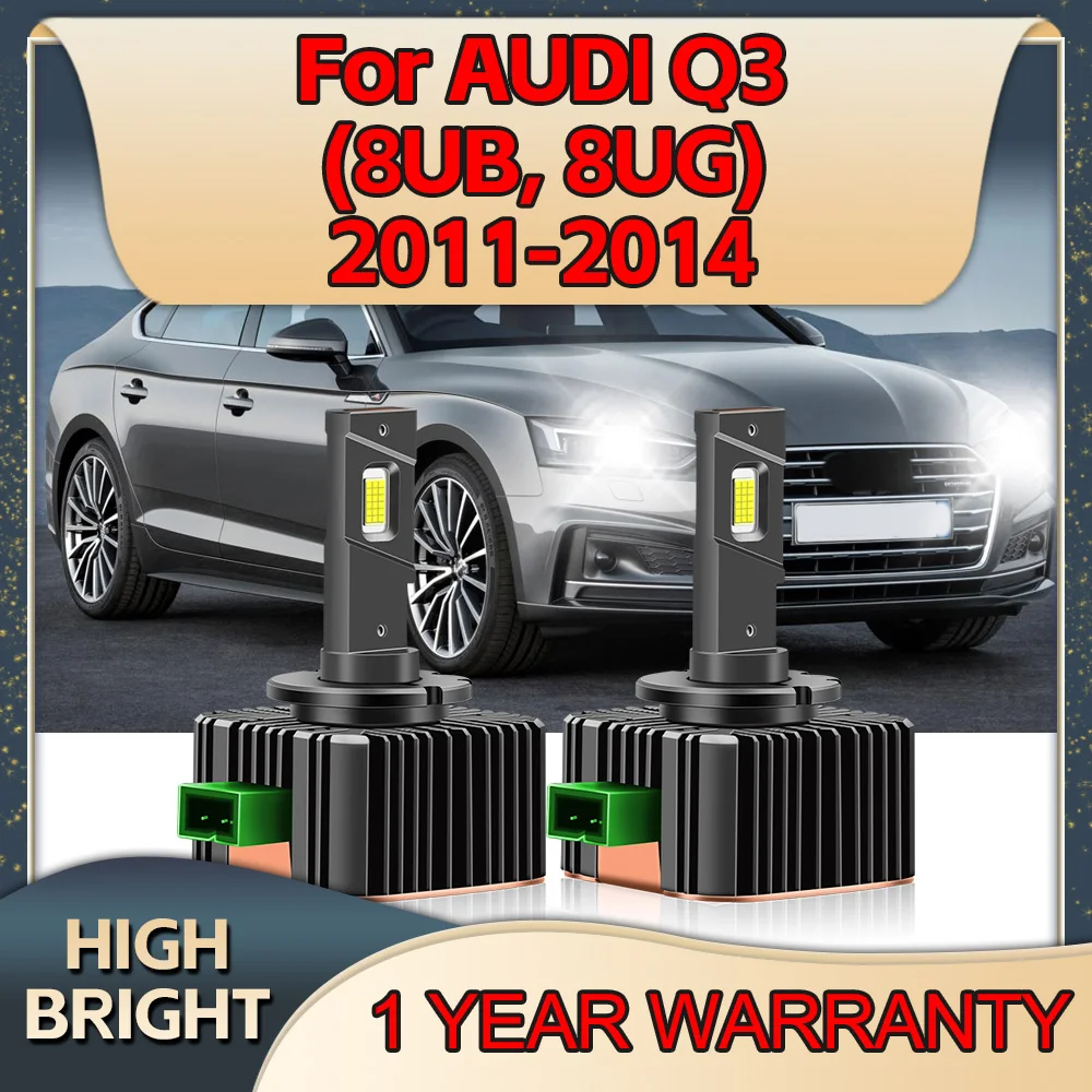 6000K D3S Canbus Led Lamp CSP Chip 30000LM Powerful Car Headlight with Fan For AUDI Q3 8UB 8UG 2011 2012 2013 2014