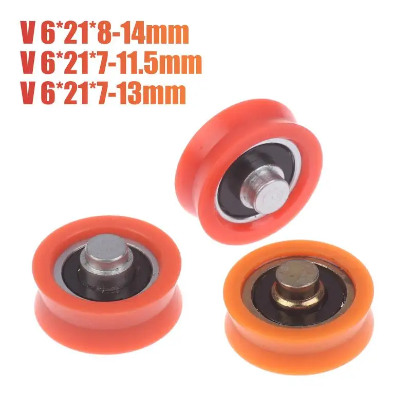 Hot Sale 1/3Pcs V-groove Plastic Bearing With Shaft Door And Window Pulley POM Polyoxymethylene Nylon Roller Guide Wheel