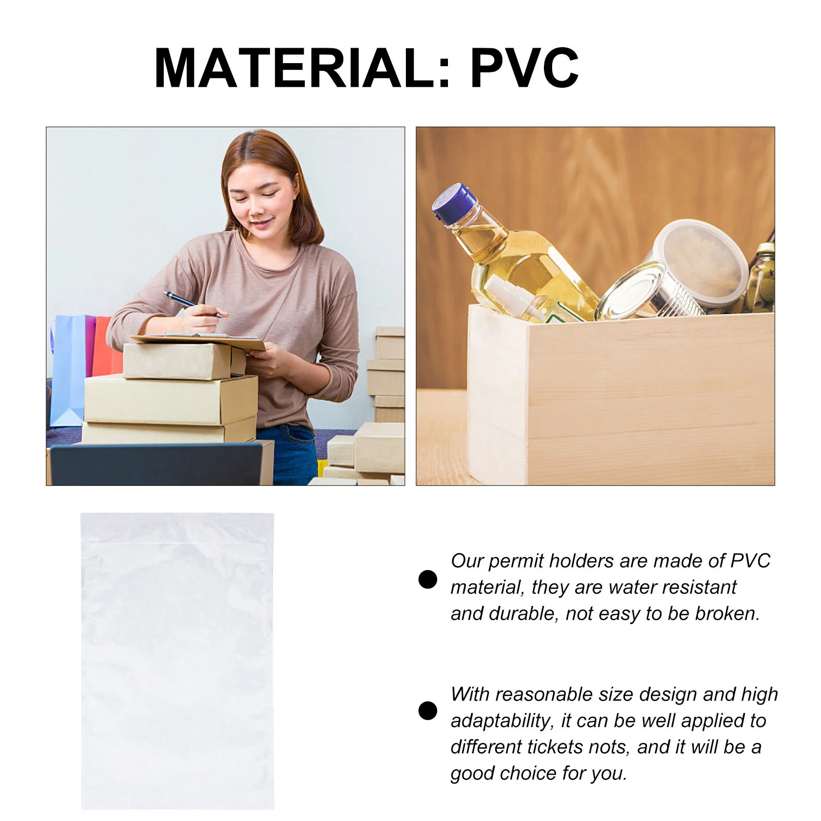 100Pcs Clear Label Pouches Self Adhesive Shipping Label Bags Waterproof for Efficient Small Business