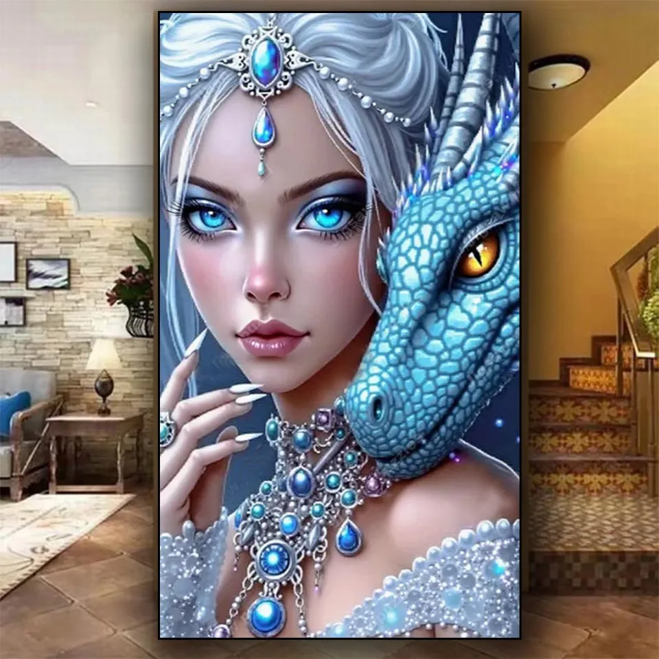 

Mysterious Dragon Woman Diamond painting New 2026 full square/Round Diamond Mosaic diy Art Home decoration gift