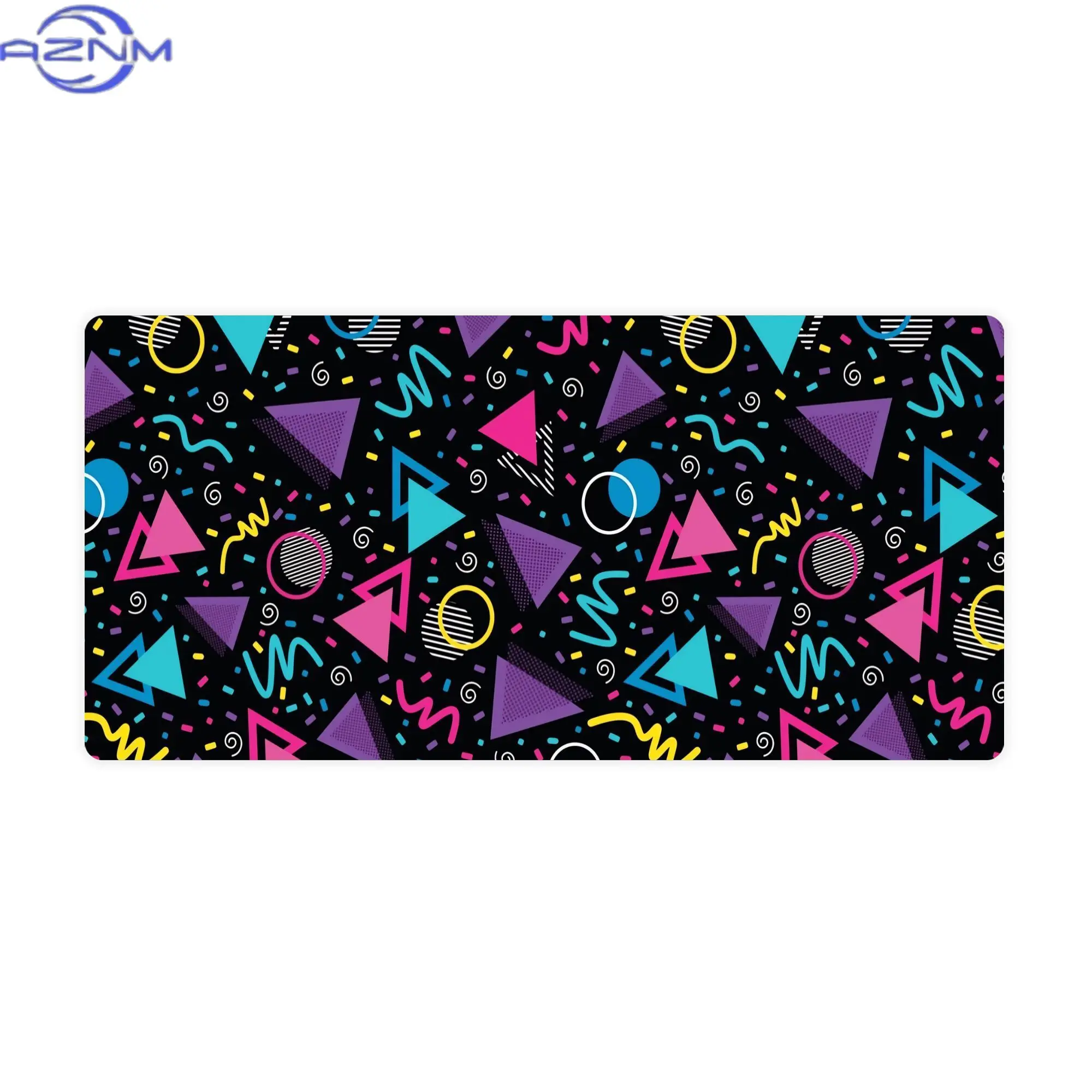 An Elegant Desk Mat Featuring a Neon Retro 90S Sprinkle Design That Brings a Touch of Charm to Professional Office Environments