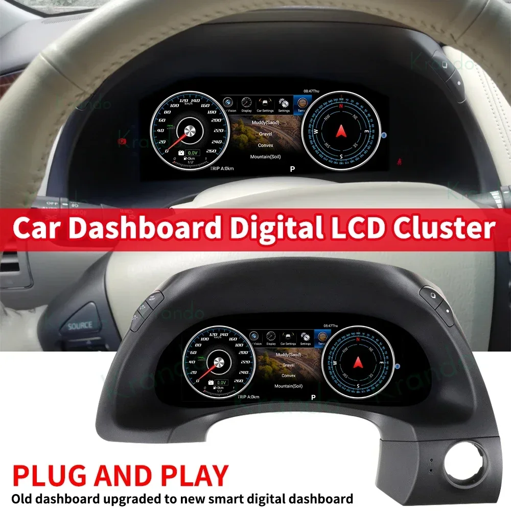 12.3'' Car Digital Cluster For Nissan Patrol Y62 Infiniti QX80 2010 - 2020 LCD Dashboard Panel Virtual Instrument CockPit