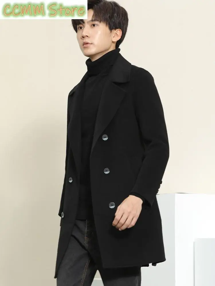 Men's Autumn Winter New Coat 100% Pure Wool Woolen Coat Sunshine Cool and Wild Casual Business Men's Clothing